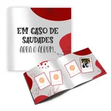 Álbum Personalizado para saudade com fotos Figurinhas  Até 60 Fotos em Papel Fotográfico adesivo