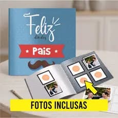 Álbum de Figurinhas Dia dos Pais com Fotos Personalizadas | Presente Especial para Pai + chaveiro com foto