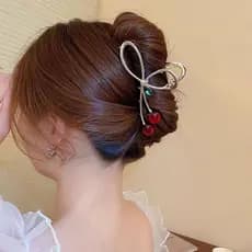Grampos De Cabelo Cereja Criativos Para Mulheres Meninas Moda Metal Garra Acessórios B7f3