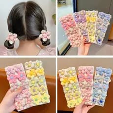 Conjunto Dopamina Colorido Pequena Flor Acessórios Para O Cabelo Elástico Não Meninas Anel K2y8