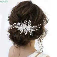 Pente De Cabelo De Noiva NIDOSE , Grampos Vintage Com Strass De Cristal , Joias Para Cabeça De Flores