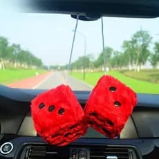 2 Peças de Dados de Pelúcia Pendurados no Espelho Retrovisor Decoração Interior do Carro Acessórios de Carro Estilo de D