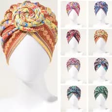 SDS Feminino Trançado Nó Superior Turbante Chapéu Cachecol Árabe Envoltório Lenço Hijab Elástico