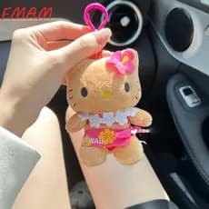 Chaveiro FMAM Hello Kitty , Boneca De Pelúcia Série Havaiana De 10 Cm , Pingente Sanrio Mermaid De Pele Escura