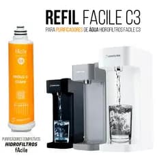 Refil C3 Facile Vela Filtro Purificador de Água Hidrofiltros Antibacteriano Reduz Cloro e Odores