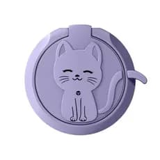 Suporte De Anel De Telefone Celular Gato Fofo 360 ° Grau De Rotação Limpo Finger Grip Kickstand Compatível IPhones Ou Ca