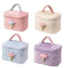 [GAVBR] Bolsa De Armazenamento De Maquiagem De Veludo Fofa Portátil Para Viagem Tulipa Cosmética Organizador De Higiene