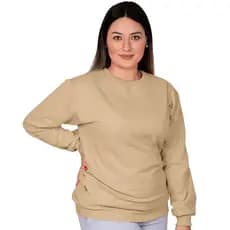 Moletom Blusa de Frio Casaco Feminino Gola Redonda Careca Estiloso Confortável Perfeito