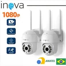 INOVA Câmera de Segurança WiFi 1080P PTZ 360° Visão Noturna Rastreamento Automático Detecção de Movimento
