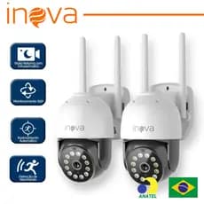 INOVA Câmera WiFi PTZ 360° 2MP Visão Noturna Colorida Detecção Humana Rastreamento Áudio Bidirecional YOOSEE