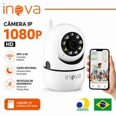 INOVA Wifi Babá Eletrônica Câmera segurança Sem Fio Visão Noturna 1080P 360° com Câmera audio YOOSEE/ICSEE