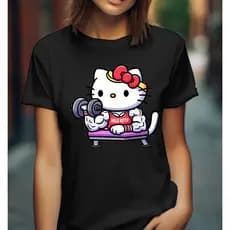 Camiseta Feminina Casual Camisa de Treino Hello Kitty Maromba look de treino Plus size