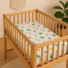 Kit Lençol para Mini Berço Moisés Bebê em Percal 150 fios 100% Algodão 2 ou 3 Peças com Elástico