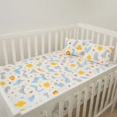 Lençol de Berço Americano Elástico + Fronhas Conjunto 100% Algodão para o Quarto Enxoval