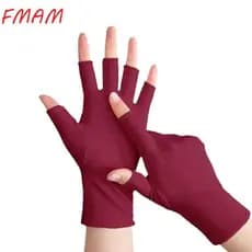 Luvas De Proteção Solar FMAM , Respiráveis De Meio Dedo Para Dirigir Seda Gelada Altamente Elásticas Anti-UV