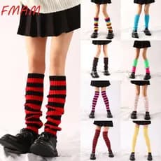 Meias Japonesas FMAM Kawaii , Polainas Harajuku Y2K Lolita Com Nervuras Neon