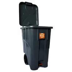 Lixeira Conteiner De Lixo C/ Rodas E Pedal 120 e 240 Litros Preta Custo Benefício Resistente P/ Condomínio Comércio Casa