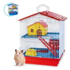 Gaiola Hamster 2 Andares Completa Com Brinquedo Espaçosa