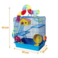 Gaiola Hamster Labirinto Tubo Super Luxo 3 Andares Completa