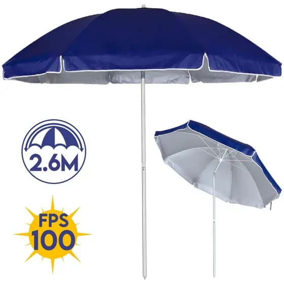 Guarda Sol Grande Articulado Verão 2,60m Com Haste Em Alumínio E FPS 100 Mor
