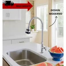 Torneira de Mesa Gourmet com Ducha Para Cozinha - Inox