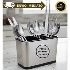 Porta Talheres Inox Organizador Talher Duravel Design Moderno Cozinha