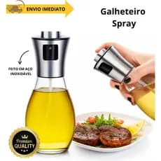 Galheteiro Porta Azeite e Vinagre Spray Vidro 200ml Temperos Utensilios Cozinha Pratico Elegante