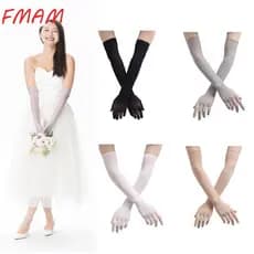 FMAM Dedo Meia-Calça Luvas Halloween Proteção Solar Malha Transparentes