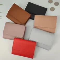 Novas Carteiras Fofas para Mulheres Pequenas com Fecho Porta Cartão de Crédito para Meninas em Couro PU Bolsa de Moedas
