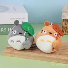 WoodAron 1 Peça Filme De Pelúcia Anime Totoro Folha Adorável Pingente Dos Desenhos Animados Rir Coração Chaveiro Brinque