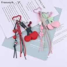 [Fre] Personalidade Da Moda Chaveiro Cereja Fofo Couro Doce Frutas Porta-Chaves Do Carro Bolsa Pingente Decoração Presen