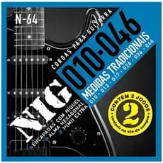 Kit 2 Jogos Encordoamento Guitarra Nig N-64 .010"
