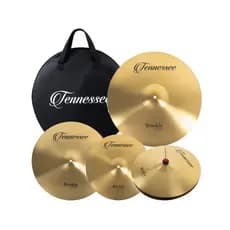 KIT DE PRATO DE BATERIA ROOKIE 14" 16" 18" 20"POLEGADAS C/BAG TENNESSEE BY LIVERPOOL