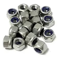 Porca Sextavada Nylon Parlock Inox M6 - 6mm - 100 Peças