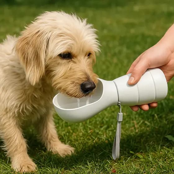 Bebedouro Tigela Silicone Pets Caminhadas Dobrável Refresca Sede Passeios Lazer Viagens Água