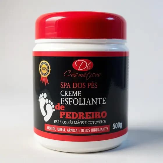 Creme Esfoliante de Pedreiro 500g – Ureia, Arnica e Óleos Hidratantes para Pés, Mãos e Cotovelos