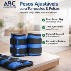 Caneleira/Tornozeleira Peso Par de 1KG / 6KG - Exercício/Academia/Musculação/Fisioterapia