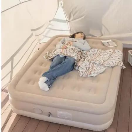 Colchão Inflável Duplo Autoinflável 40cm Altura com Bomba 4000mAh | Acampamento & Casa