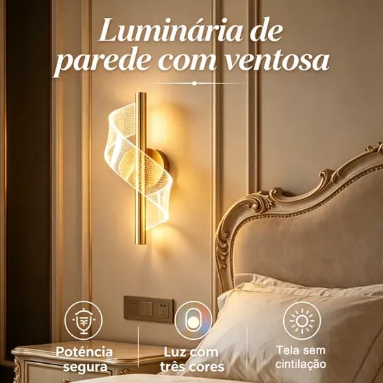 Luminária de Parede LED 3 Tons Luz Sem Cintilação Acrílico Ferro Nórdico Moderno Para Quarto Sala Escritório