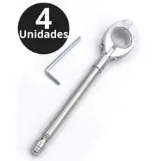 KIT 4 Antenas de Moto Corta Linha de Pipa Retrátil 7 Estágios Anti Cerol Aço Inox Guidão ( Cromado )