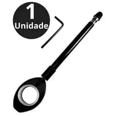Antena de Moto Corta Linha de Pipa Retrátil 7 Estágios Anti Cerol Aço Inox Guidão ( Preto )