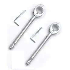 KIT 2 Antenas de Moto Corta Linha de Pipa Retrátil 7 Estágios Anti Cerol Aço Inox Guidão ( Cromado )