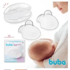 Protetor de Seios com Estojo - Bico em Silicone Para Amamentação com 2 Unidades Buba
