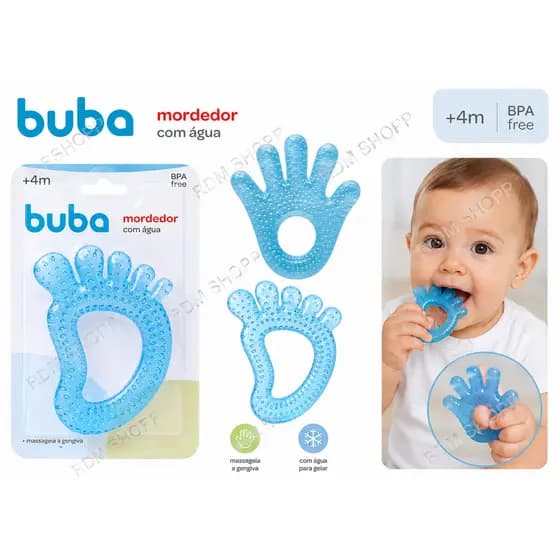 Kit Mordedores Bebê Mãozinha e Pezinho Silicone AZUL