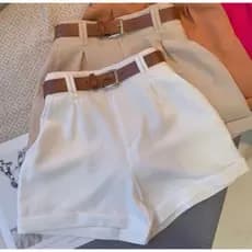 Short Alfaiataria Cintura Alta Lindissimo Com Cinto PROMOÇAO DO P AO GG
