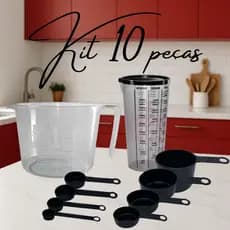 Kit 10 peças Fume Preto Conjunto de Cozinha para Confeiteiros e Cozinheiros