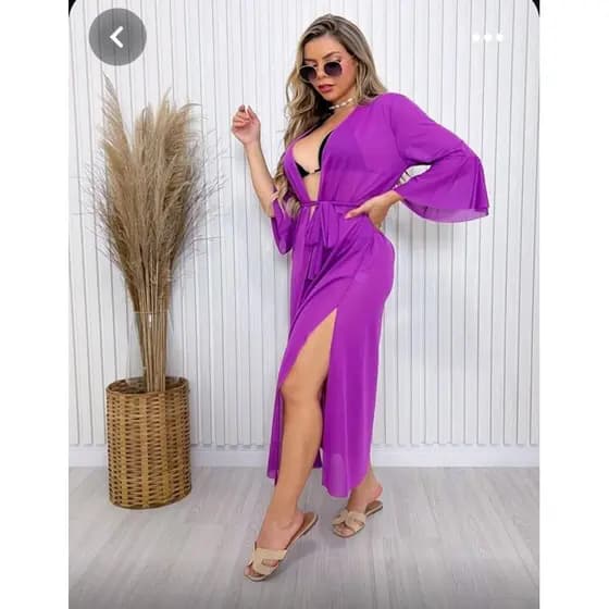 Saída vestido 3/4 Tecido de forrinho, disponível nas cores: Preto, branco, pink e laranja. Tamanho Único