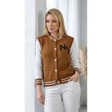 Blusa de Tricot College NY Moda feminina outono inverno/ Casaco Elegante