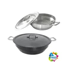 Panela Tacho 32cm 8 Litros Com Tampa Em Aluminío Grosso Polido ou Craqueado