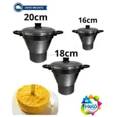 Cuscuzeiro Nordestino Aluminio Craqueado Tamanho variados N.º 16cm 18cm 20cm